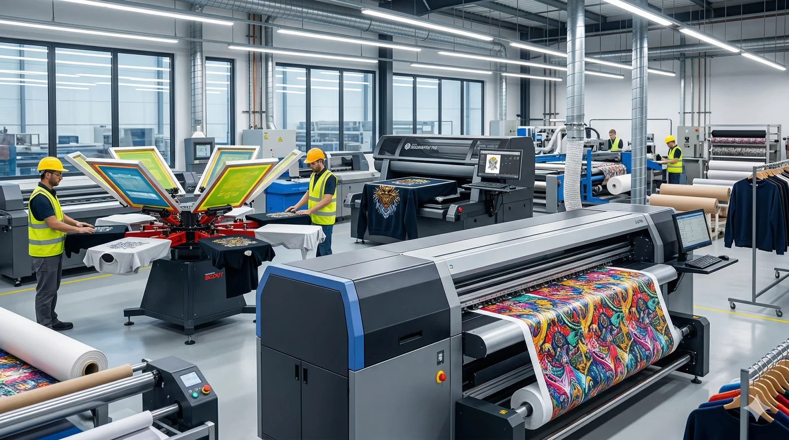Where your designs become reality. Screen printing, large-format, and UV production under one roof