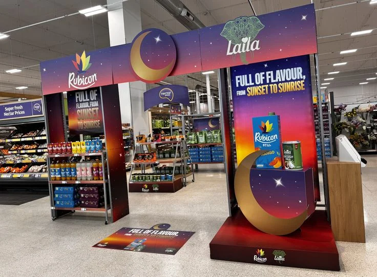 Ramadan brand activation for Rubicon in a UAE supermarket